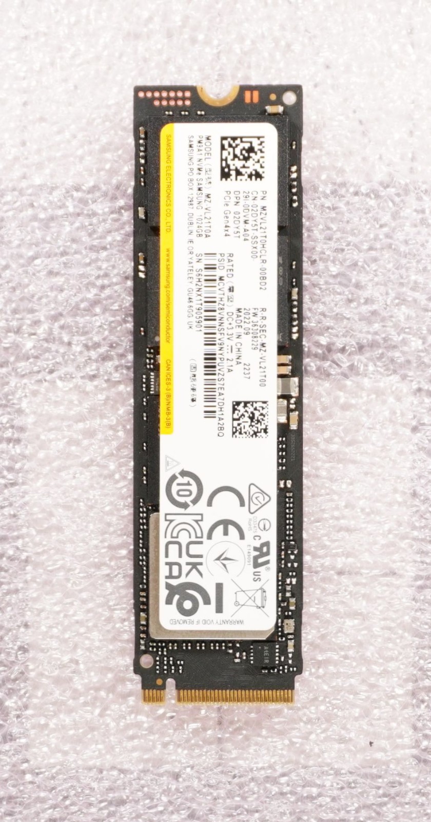 Samsung PM9A1 1TB NVMe M.2 2280 PCIe 4.0 TLC DRAM SSD - 96% Health