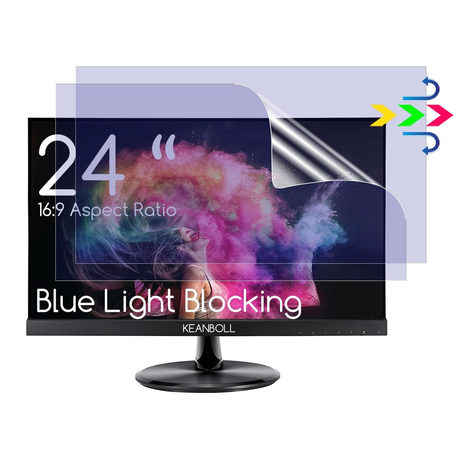 2 PCS 24" Anti Blue Light Screen Protector for Sceptre/LG/Dell/HP/Acer/ViewSo...