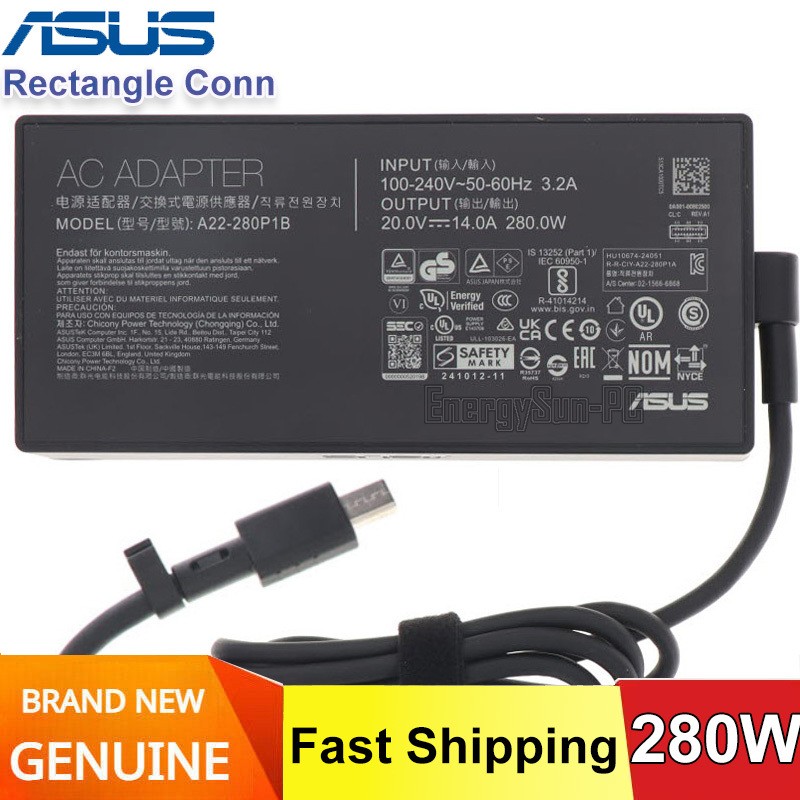 20V 14A 280W ASUS Charger For ROG Strix G18 (2025) G815 G815LP-XS97 G815LM-IS96