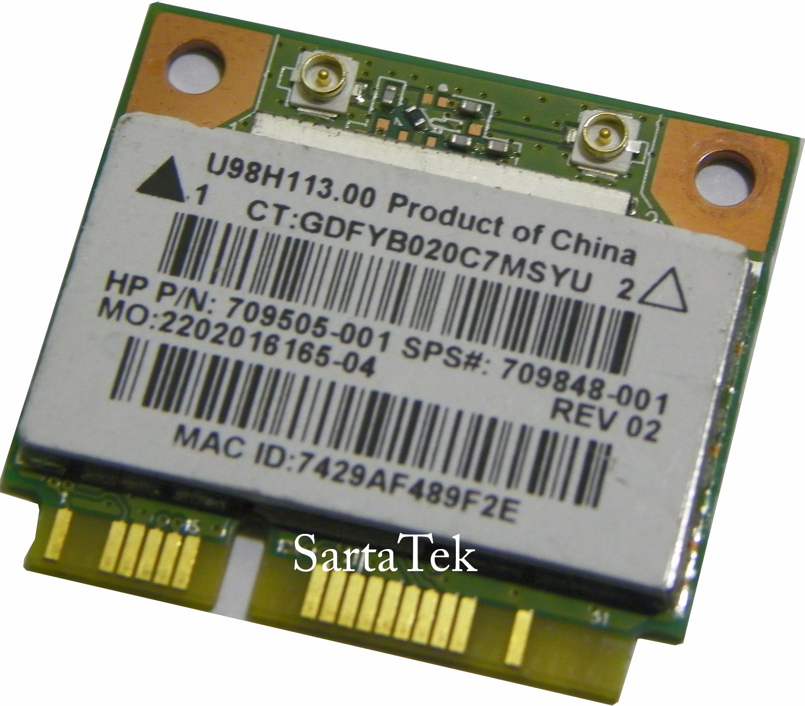 HP 709848-001 Realtek RTL8188EE  802.11b/g/n Wireless PCIe Half