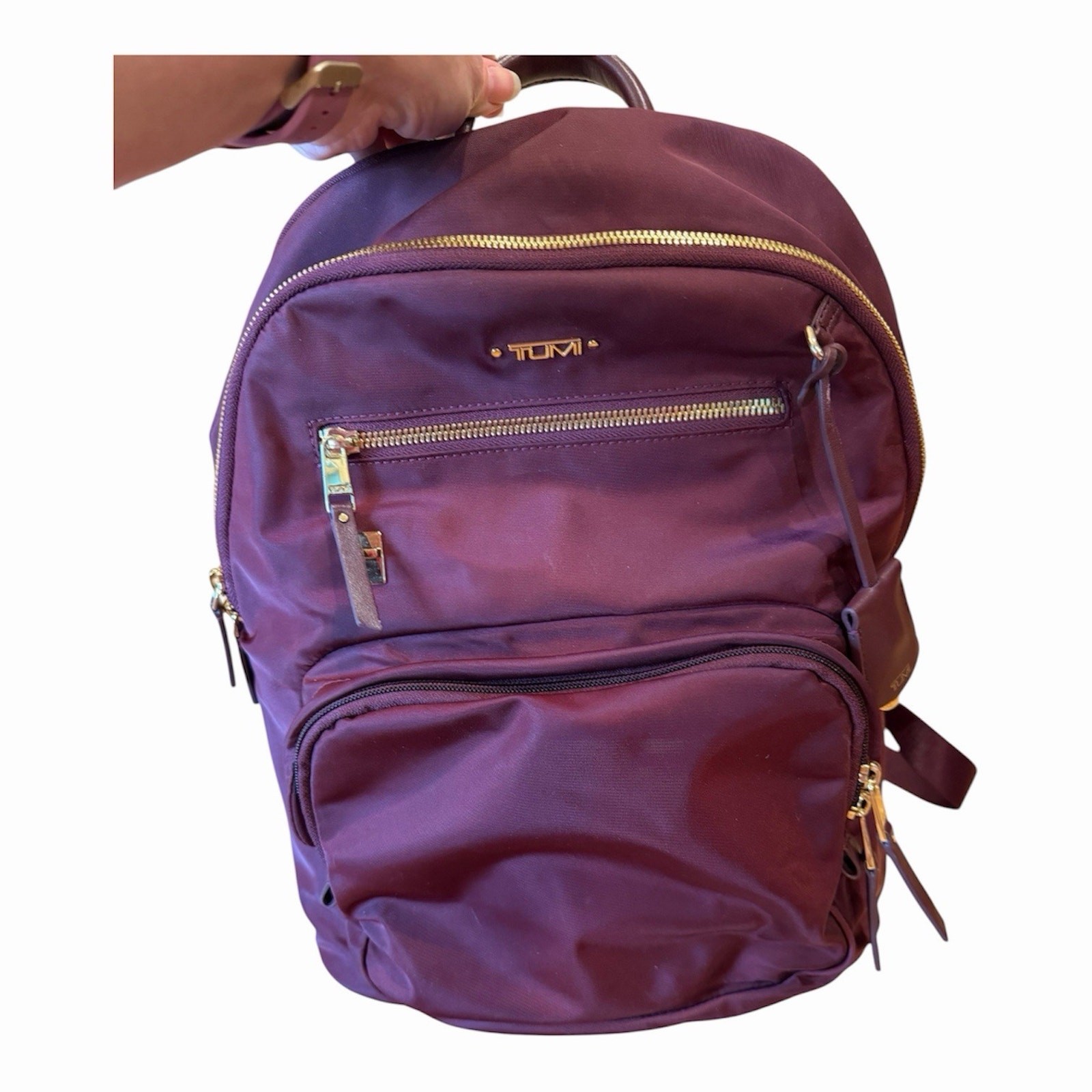 TUMI Voyageur Hilden Backpack Burgundy Laptop Bag Excellent Condition