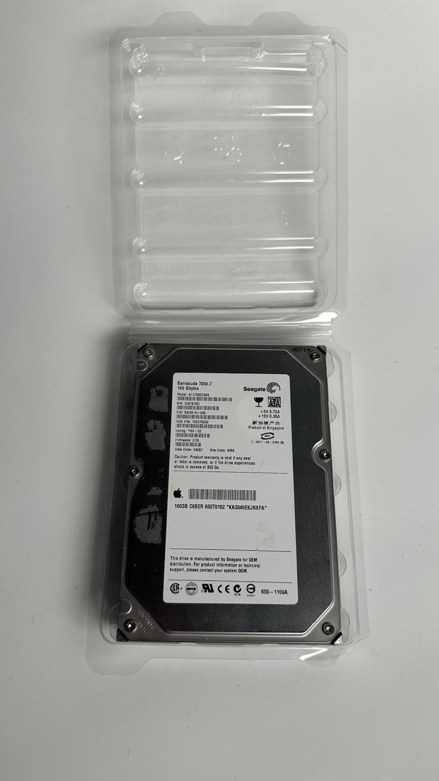 Apple 160GB C6SER 655T0162 Barracuda 7200.7 160 Gbytes Seagate ST3160023AS Fir-3