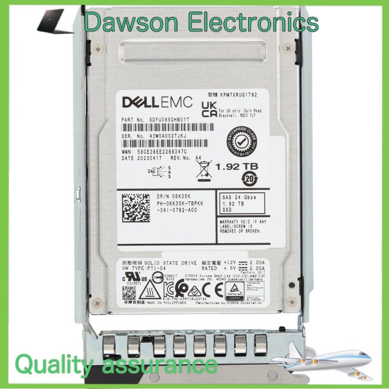 KPM7XRUG1T92 NEW Dell 06K35K 6K35K 1.92TB 6K35K 24Gbps SAS RI TLC 2.5 Dell SSD G