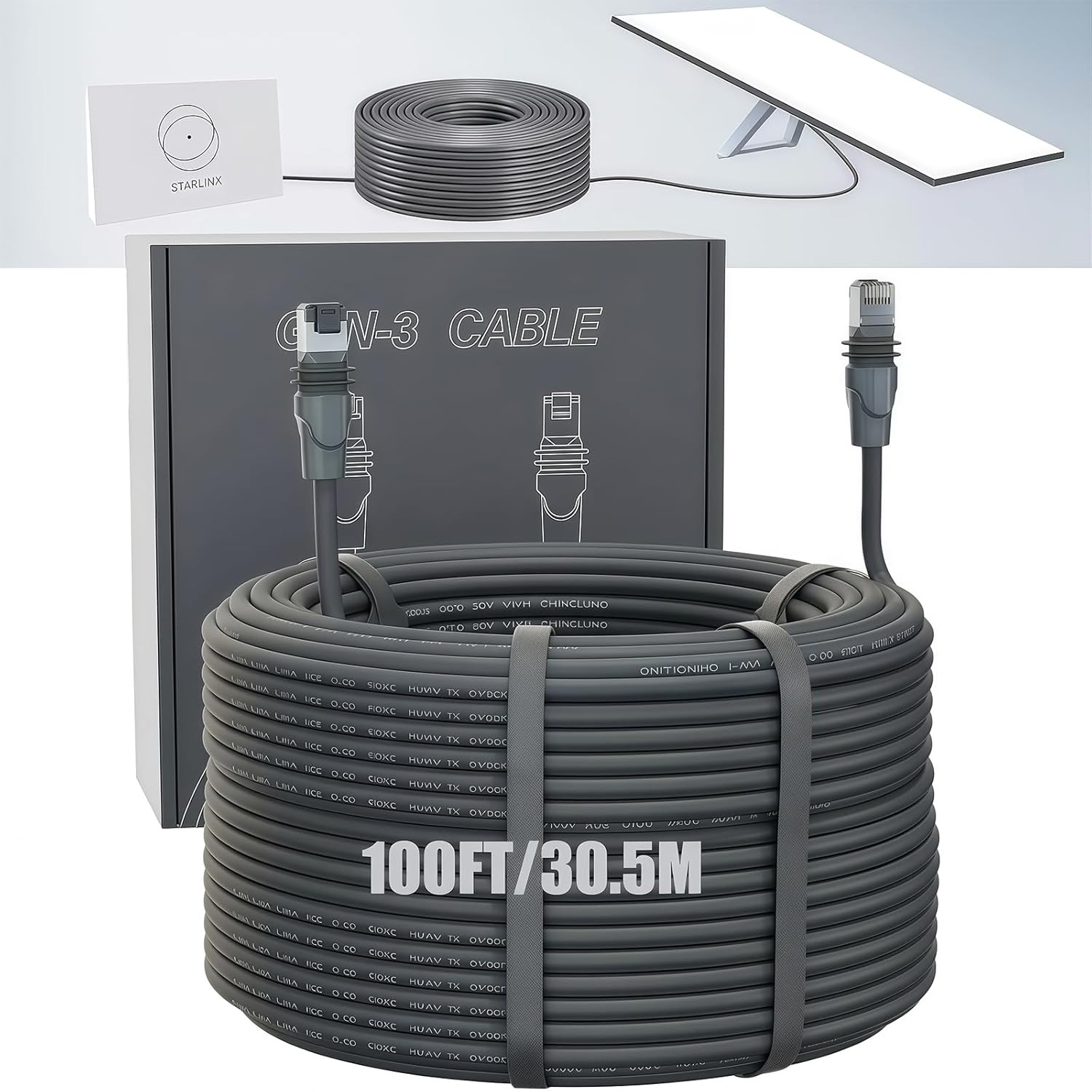 Starlink Cable 100FT/30.5M Starlink Mini Ethernet Cable for Starlink Gen 3