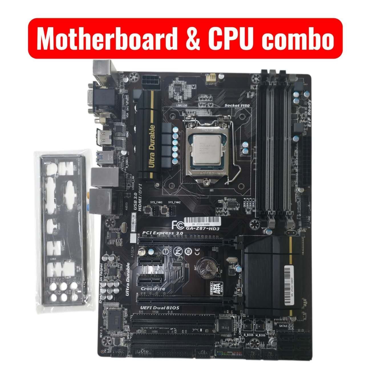 GIGABYTE GA-Z87 Motherboard + Intel Core i7 4th Gen CPU Combo LGA1150 Bundle