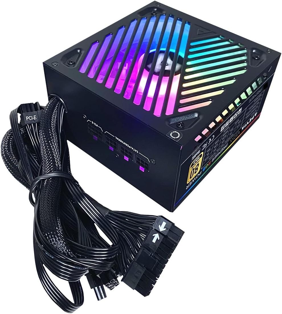 ATX-PM650W Premier 650W, Semi-Modular Gaming Power Supply w/ 366 RGB Light Modes
