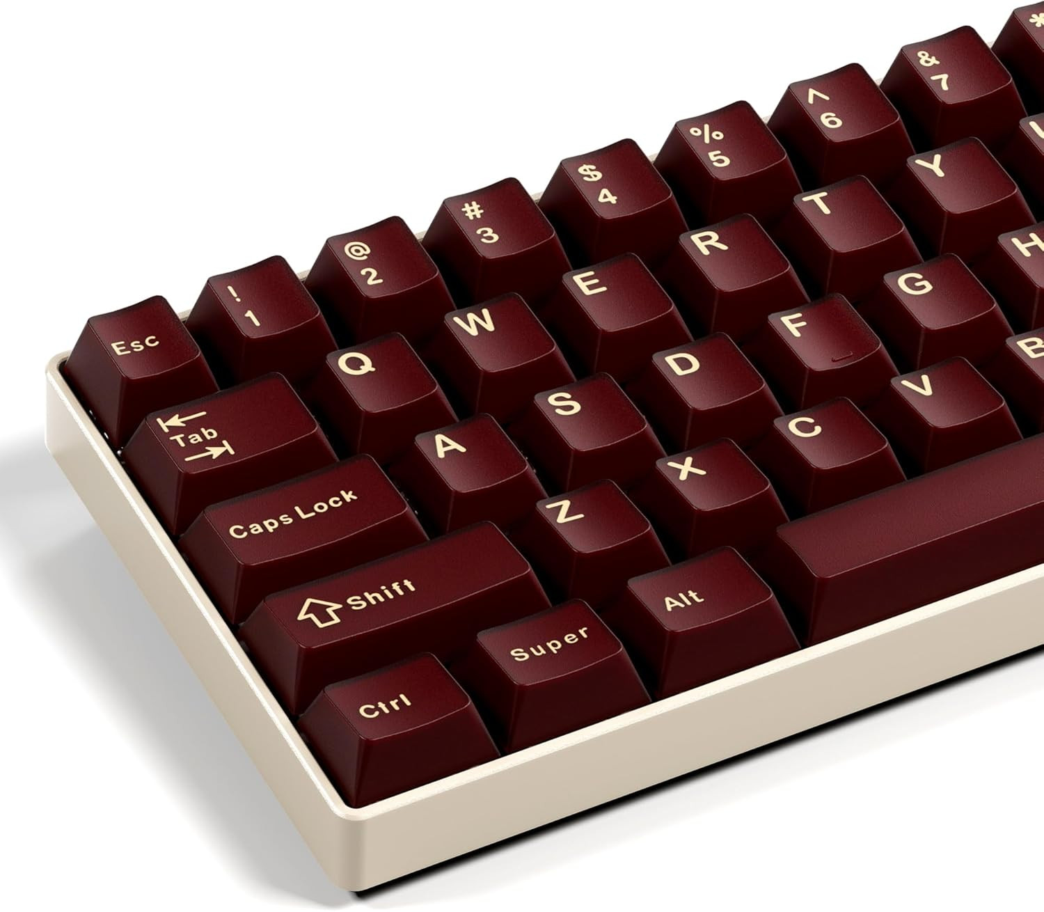XVX Red Keycaps, Double Shot PBT Keycap Set 75 Percent, Cherry Profile Keyboard