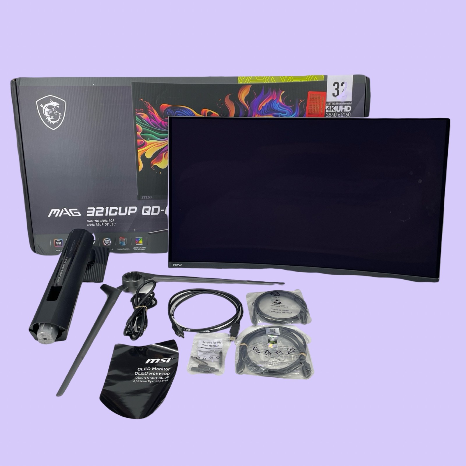 MSI MAG 321CUP QD-OLED 31.5" 4K 3840x2160 165Hz 0.03ms Curved Monitor #SC8748