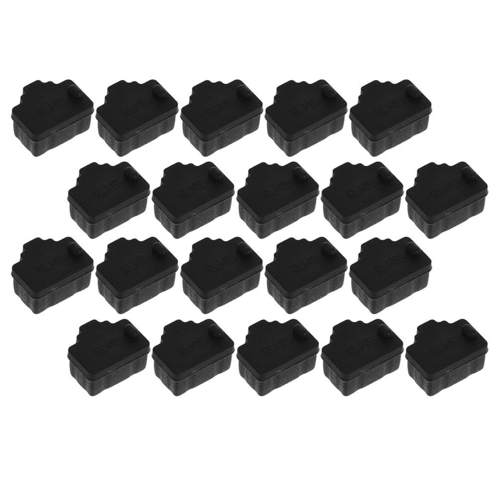 120Pcs Black Silicone Ethernet Cable Dust Covers Durable Anti Dust Plug for Pc