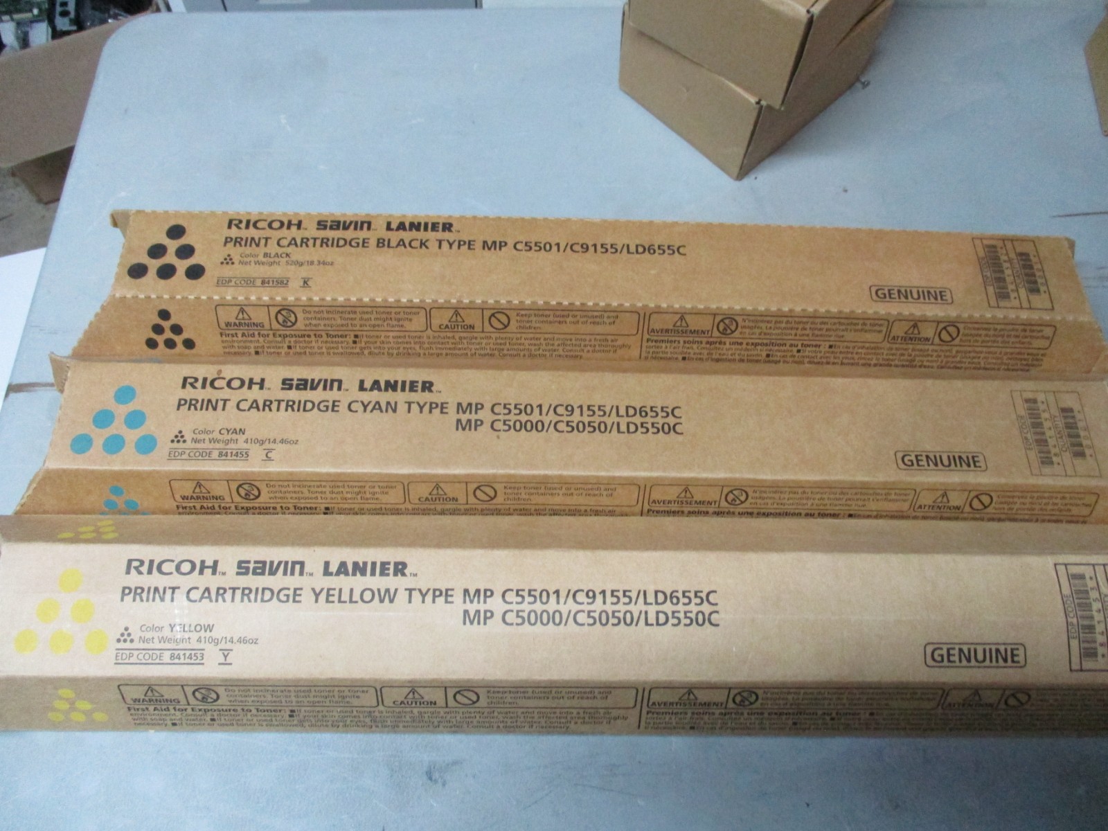 Ricoh New Genuine Toner MP C5501 MP C5000 841582 841453 841455
