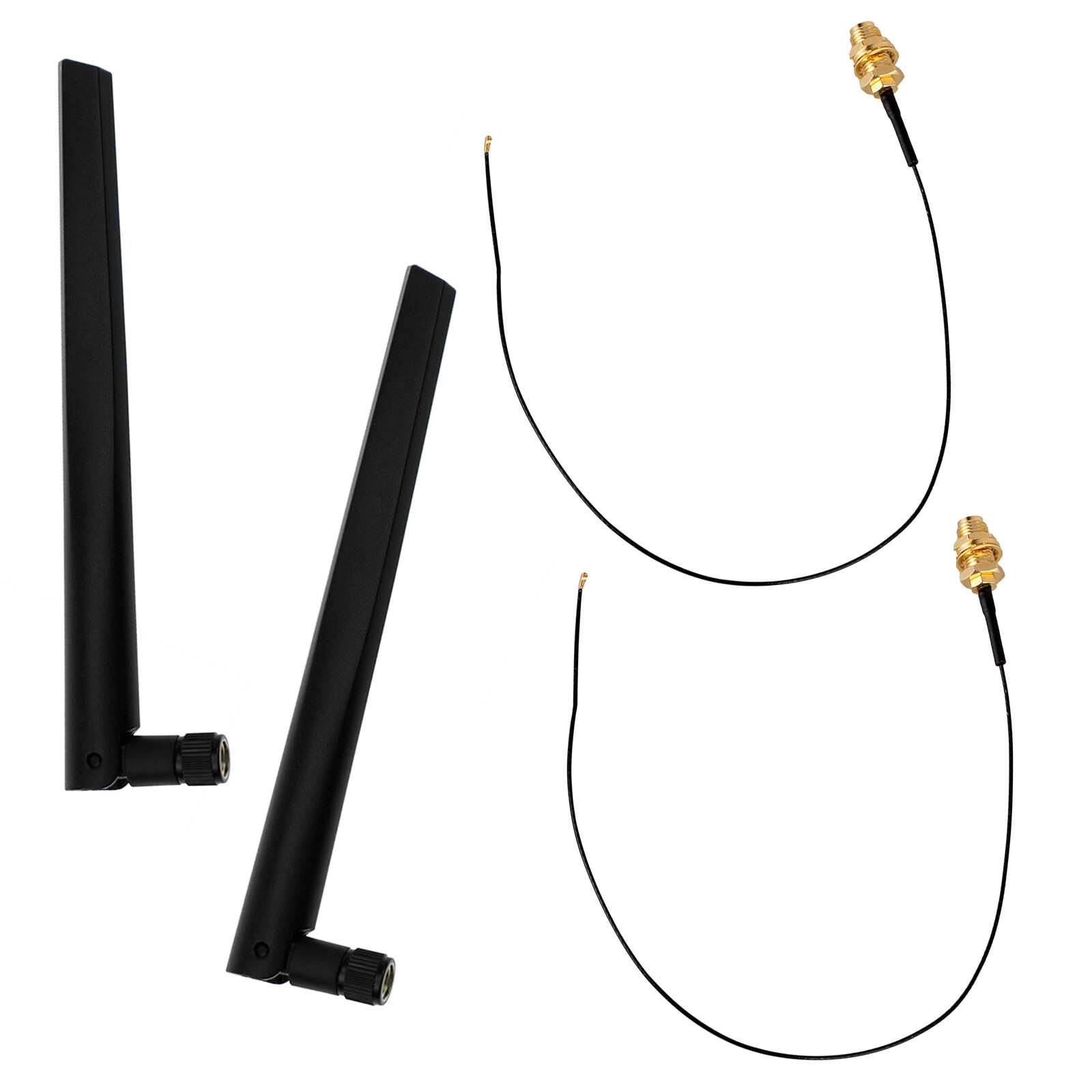 M.2 Extension Cable 6dBi WiFi BT Wireless Network RP-SMA Antenna 2.4GHz 5.8GHz