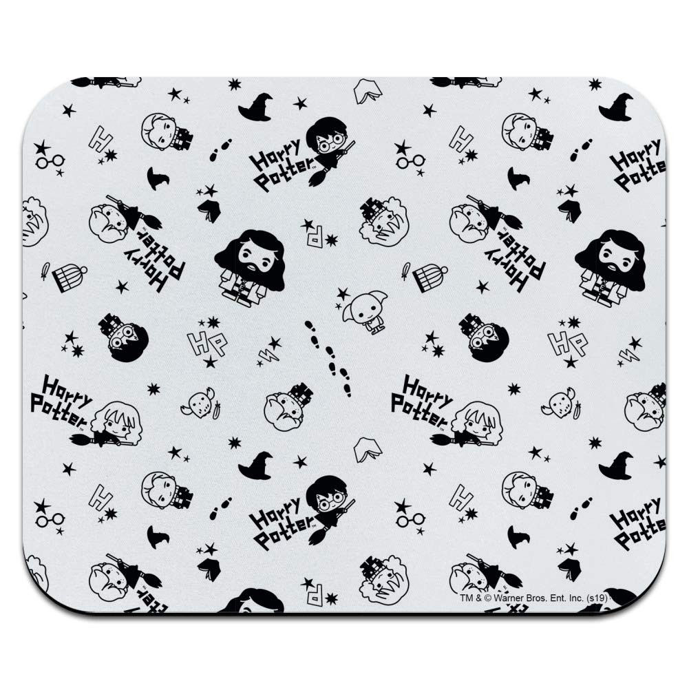 Harry Potter Black and 7.8L x 9.3W inches, White Chibi Pattern 