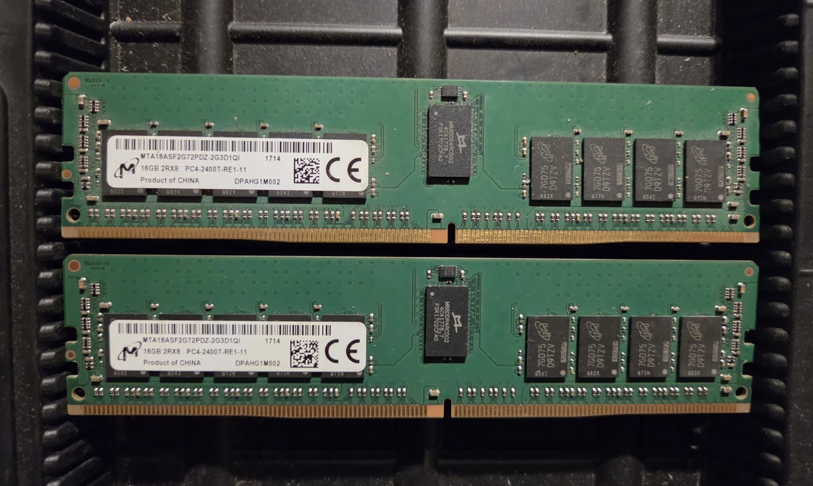 MICRON 32Gb 2x 16GB MTA18ASF2G72PDZ 2RX8 PC4-2400T Server Memory Ram