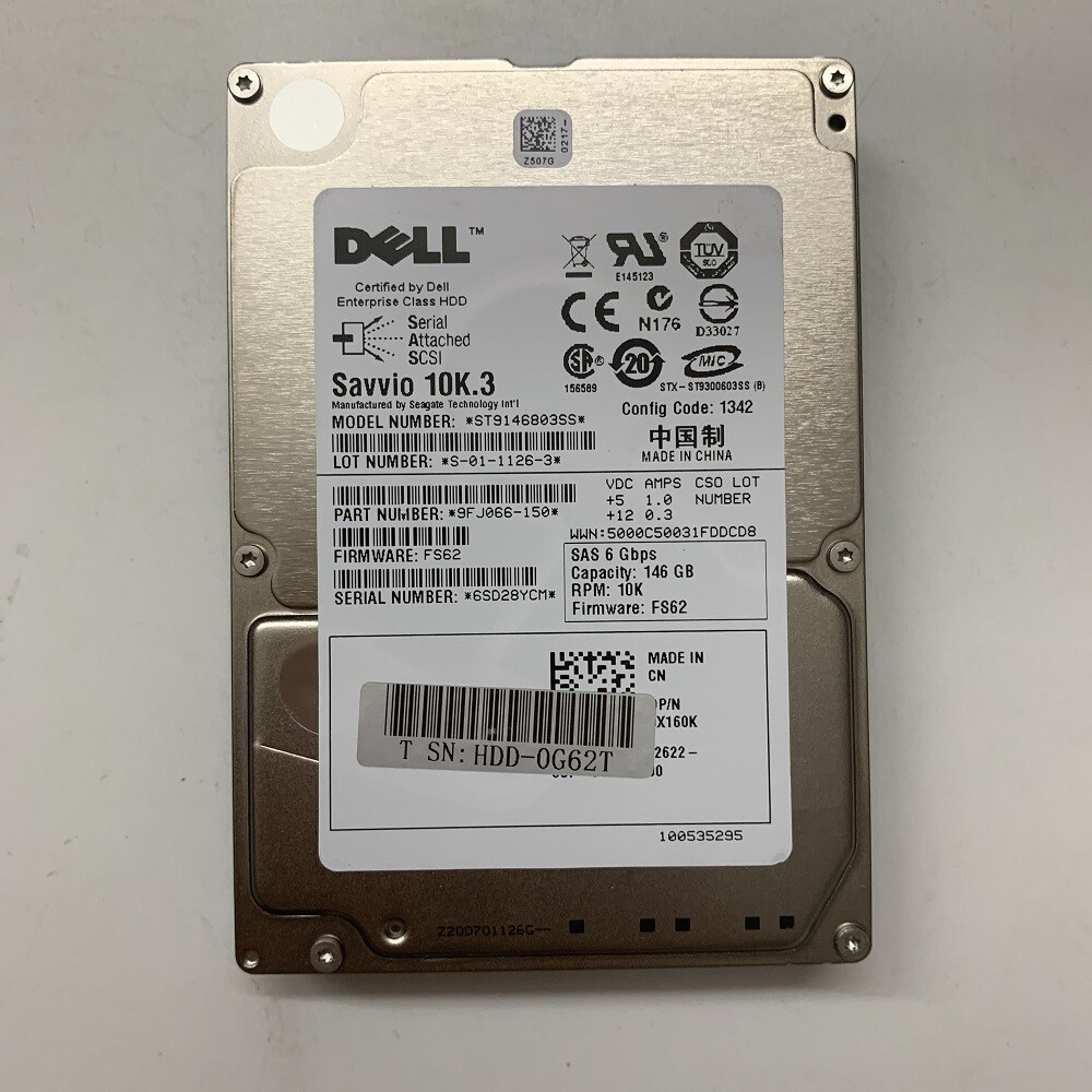 DELL X160K X829K ST9146803SS SAVVIO 146GB 10K 6Gbps 2.5" SAS HDD HARD DRIVE