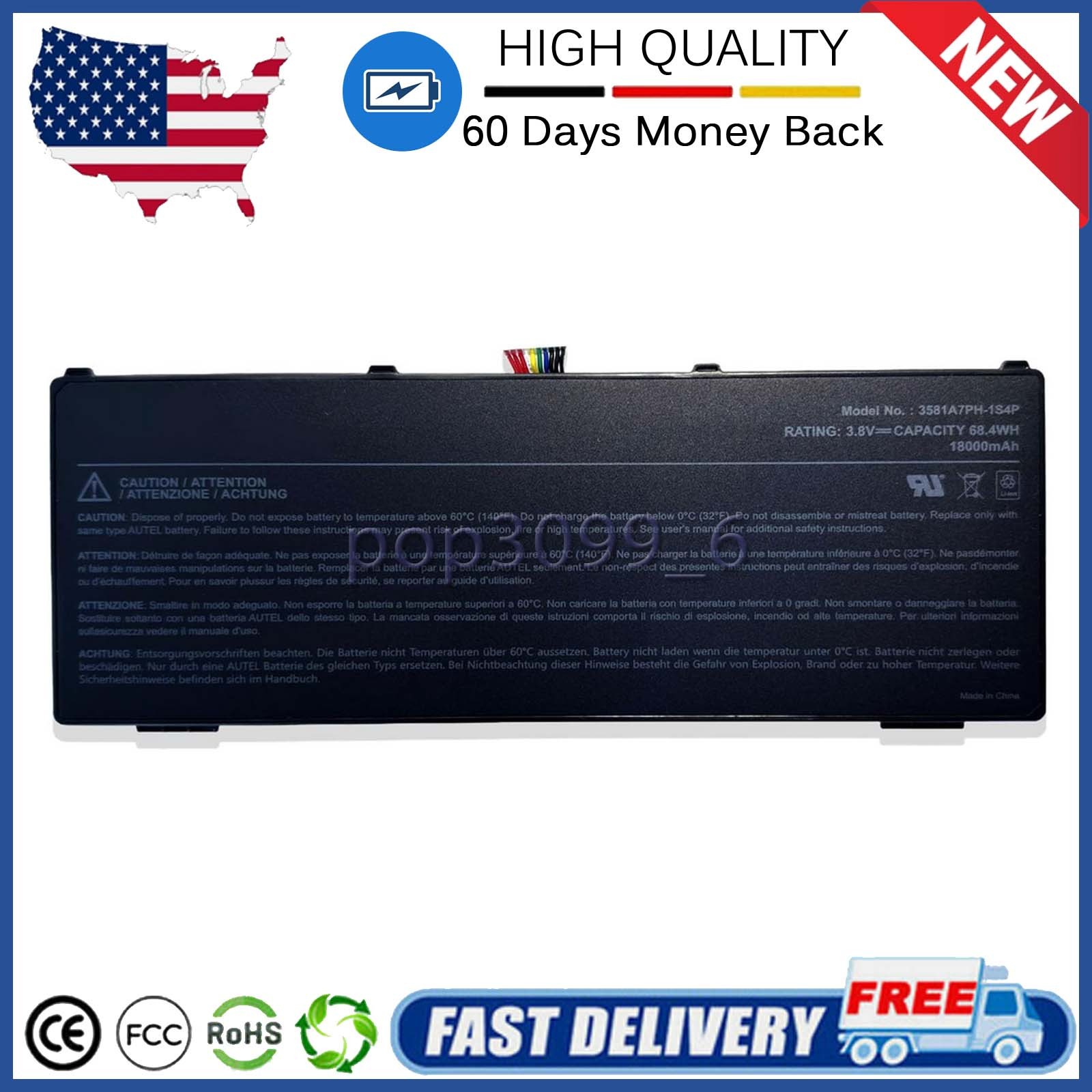 MLP3581107-1S4P 3581A7PH-1S4P Replacement Battery for Autel MaxiSYS Ultra
