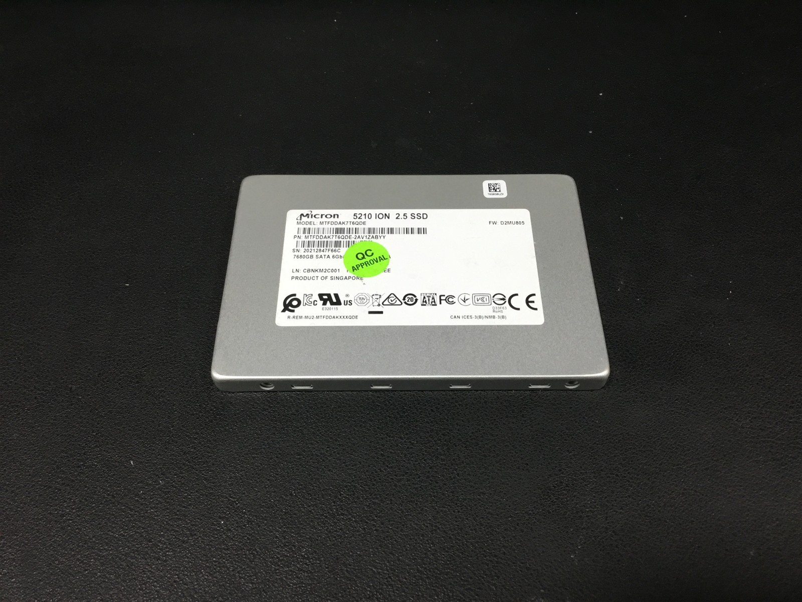 Micron 2.5" SATA SSD 7.68TB MTFDDAK7T6QDE Solid State Drive 90%+ HEALTH