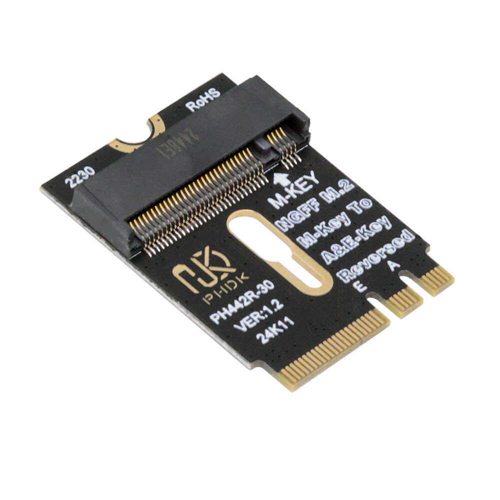A+E-Key NGFF PCI-E 4.0 to NVME M-key Adapter with Bracket for Laptop SSD 2280