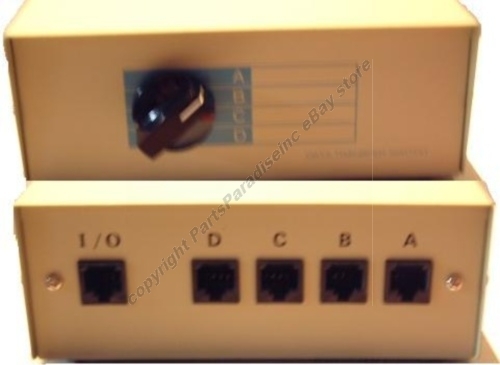 RJ45 Network/Ethernet ABCD 4way/port switch box 8P8C,use w/Cat5e Cat6 $SHdisc {F
