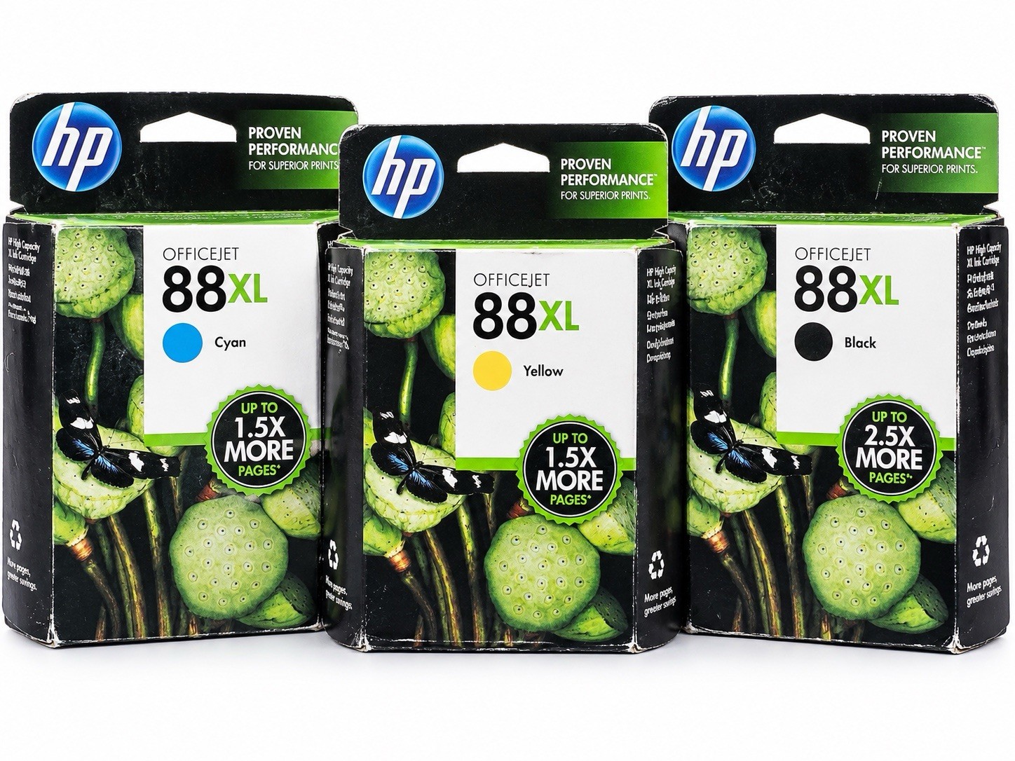 Genuine HP 88XL Ink Cartridge Lot Black Cyan Yellow C9396AN C9391AN C9393AN OEM