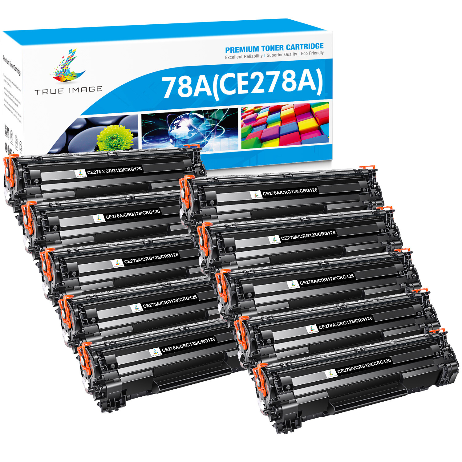 10 x CE278A Toner Cartridge For HP 78A LaserJet 1536dnf M1536dnf MFP P1600 P1606