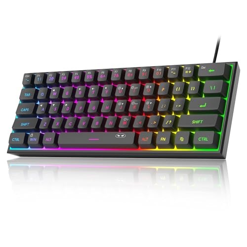 MageGee Mini 60% Gaming Keyboard RGB Backlit 61-Key Ultra-Compact Keyboard TS91