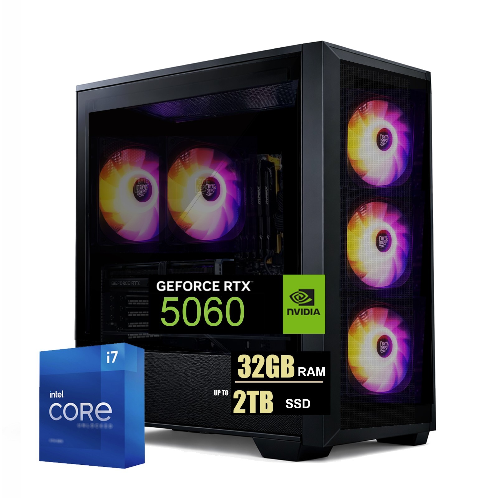 Gamer Xtreme Gaming PC i7, 32GB RAM, Up to 64GB RAM 2TB SSD NVIDIA RTX 5060, WiF