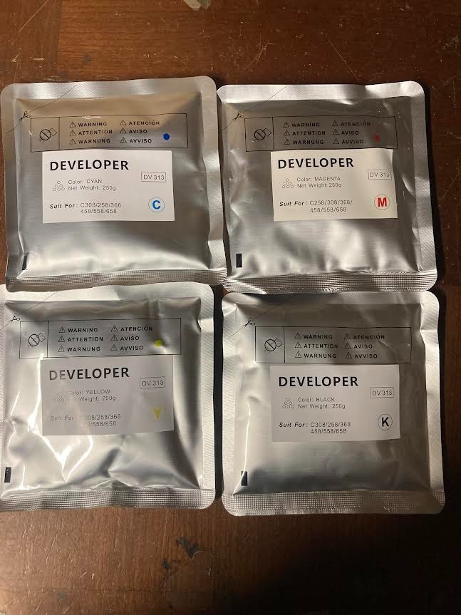 4 x 250G Developer for Konica Minolta Bizhub c258 c308 c368 C458 c558 c658 DV313