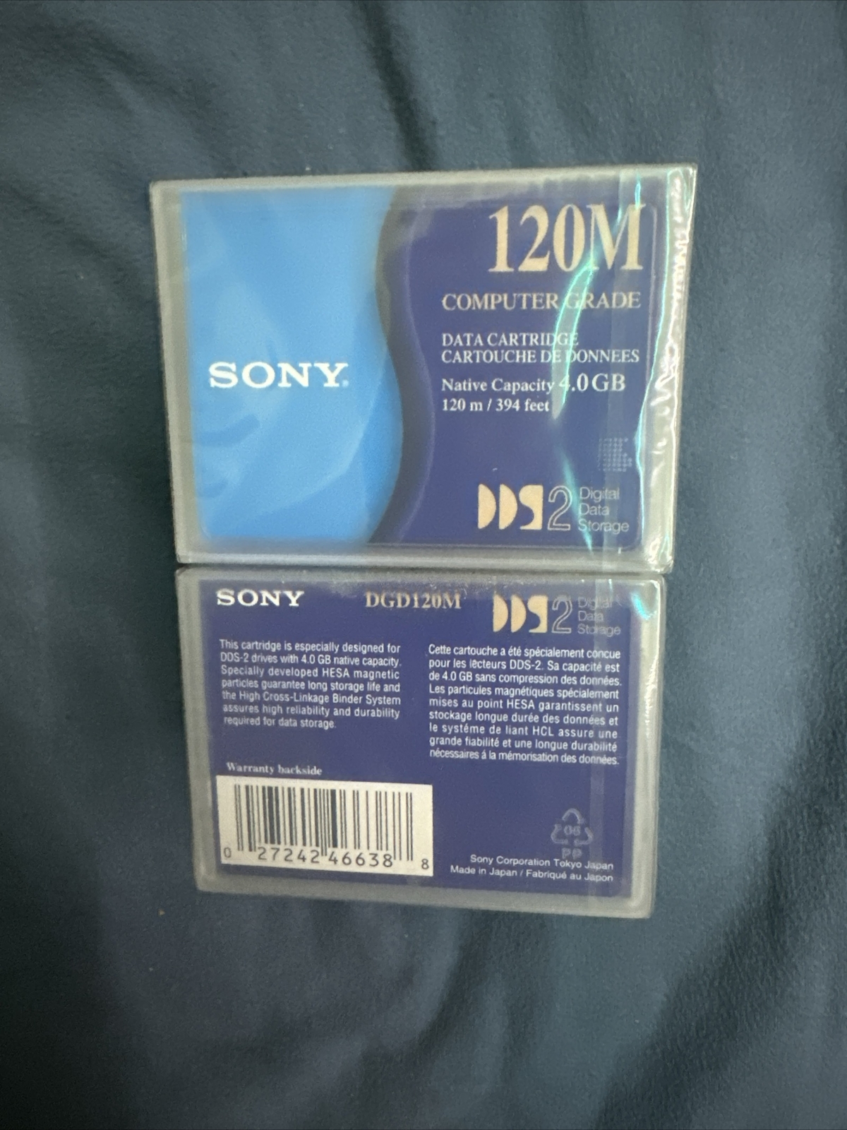 Box of 10 Sony 120M Data Cartridge NC: 4.0 GB 120m/ 394 Feet DDS2 Factory Sealed