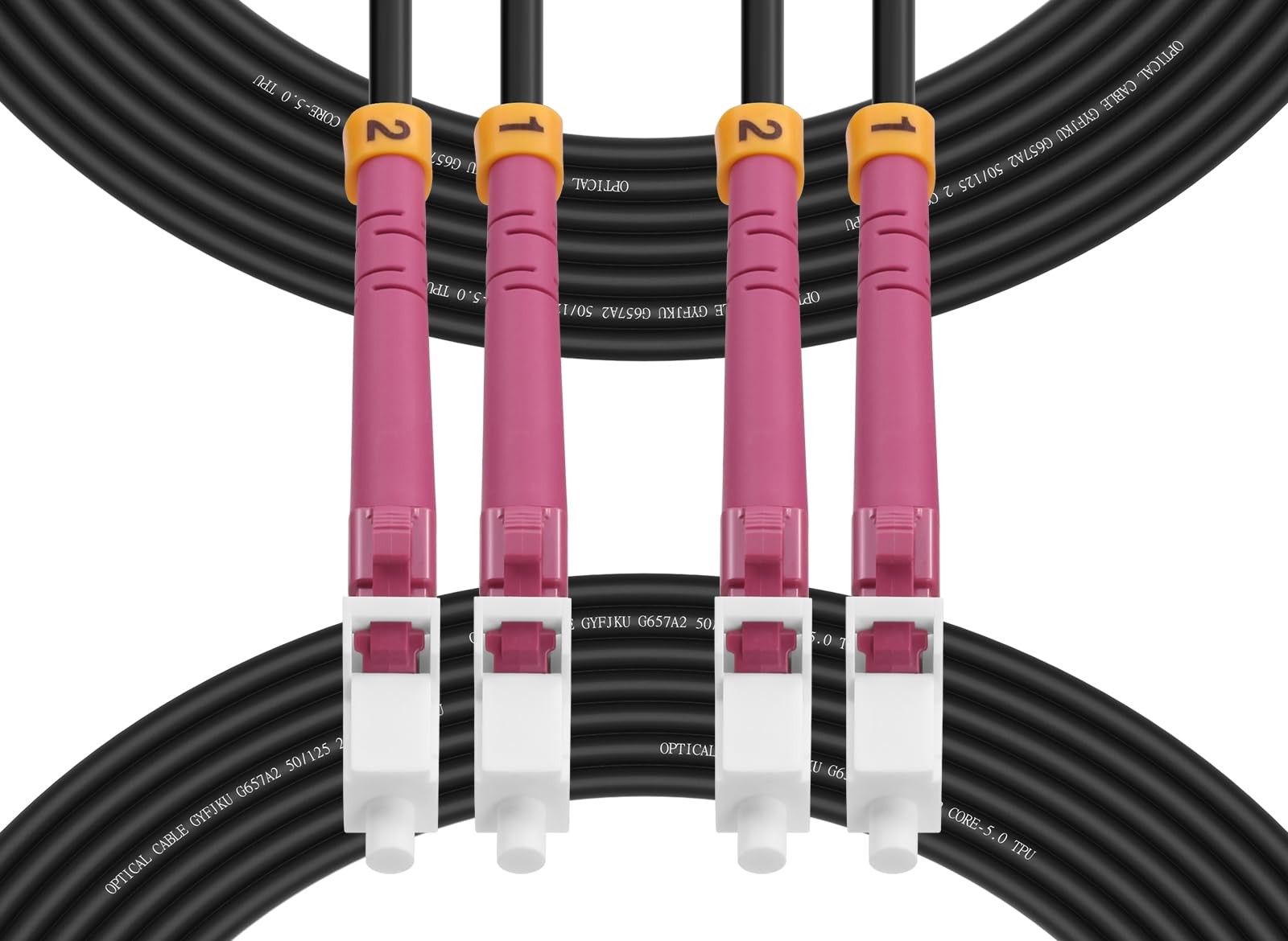 Fibergaga®Outdoor LC to LC OM4 Fiber Patch Cable Multimode TPU, 10M(33ft) | A...