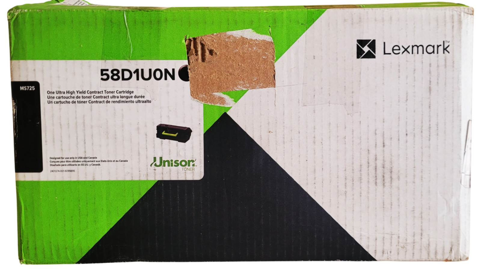 Lexmark 58D1U0N Black Ultra High Yield Toner Cartridge New Sealed-Open Box