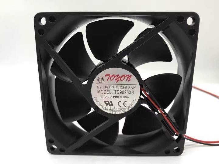 TONON TD9025XS DC12V 0.08A 92*25MM 2-Wire Silent Cooling Fan