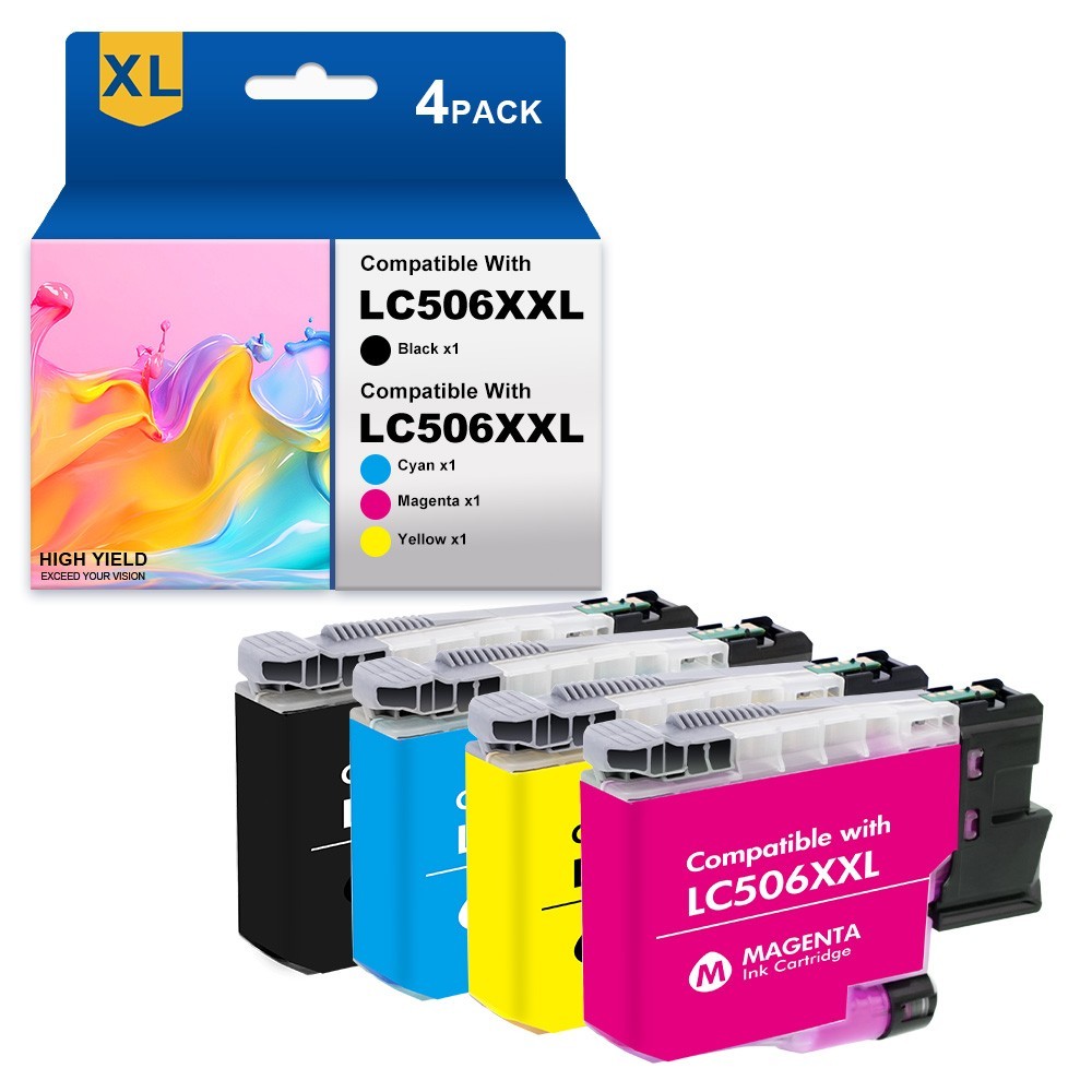 4PK Ink Cartridges fits for Brother LC506XL LC506XXL MFC-J4355DW MFC-J4555DW