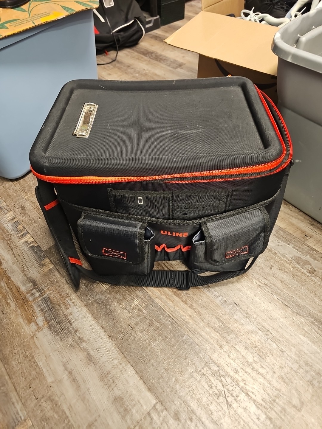 ULINE Mobile Desk With Writing Surface And Binder Clip Size 17 x 13 x 14 Inches