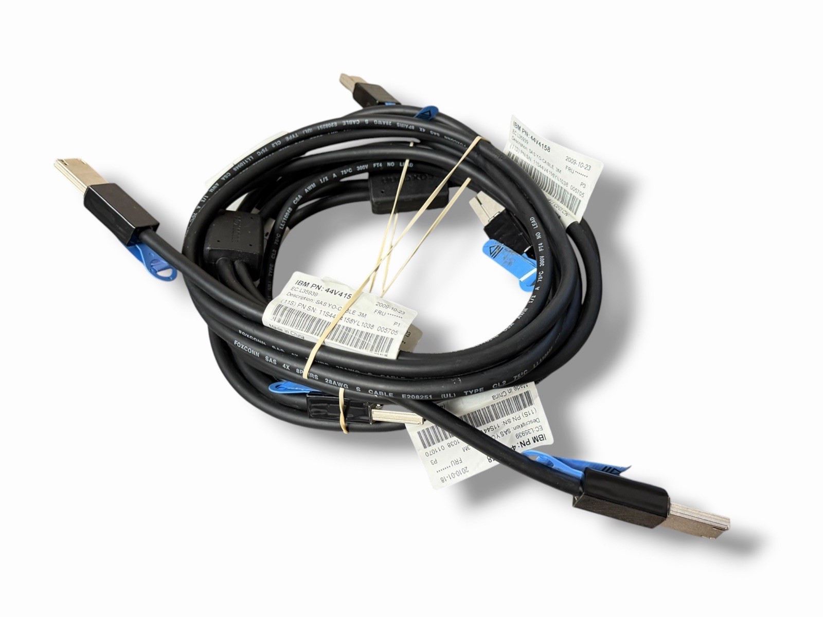 (LOT OF 2) IBM FoxConn 44V4158 SAS-YO CABLE 3M - TESTED