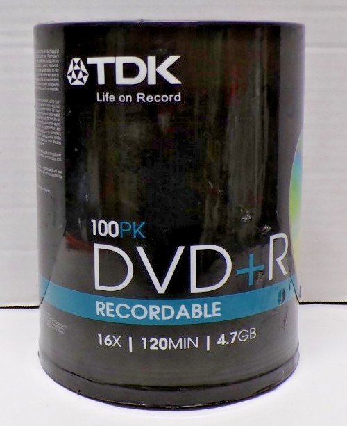 TDK DVD + R  Recordable 4.7GB 16x 100 Pack Spindle