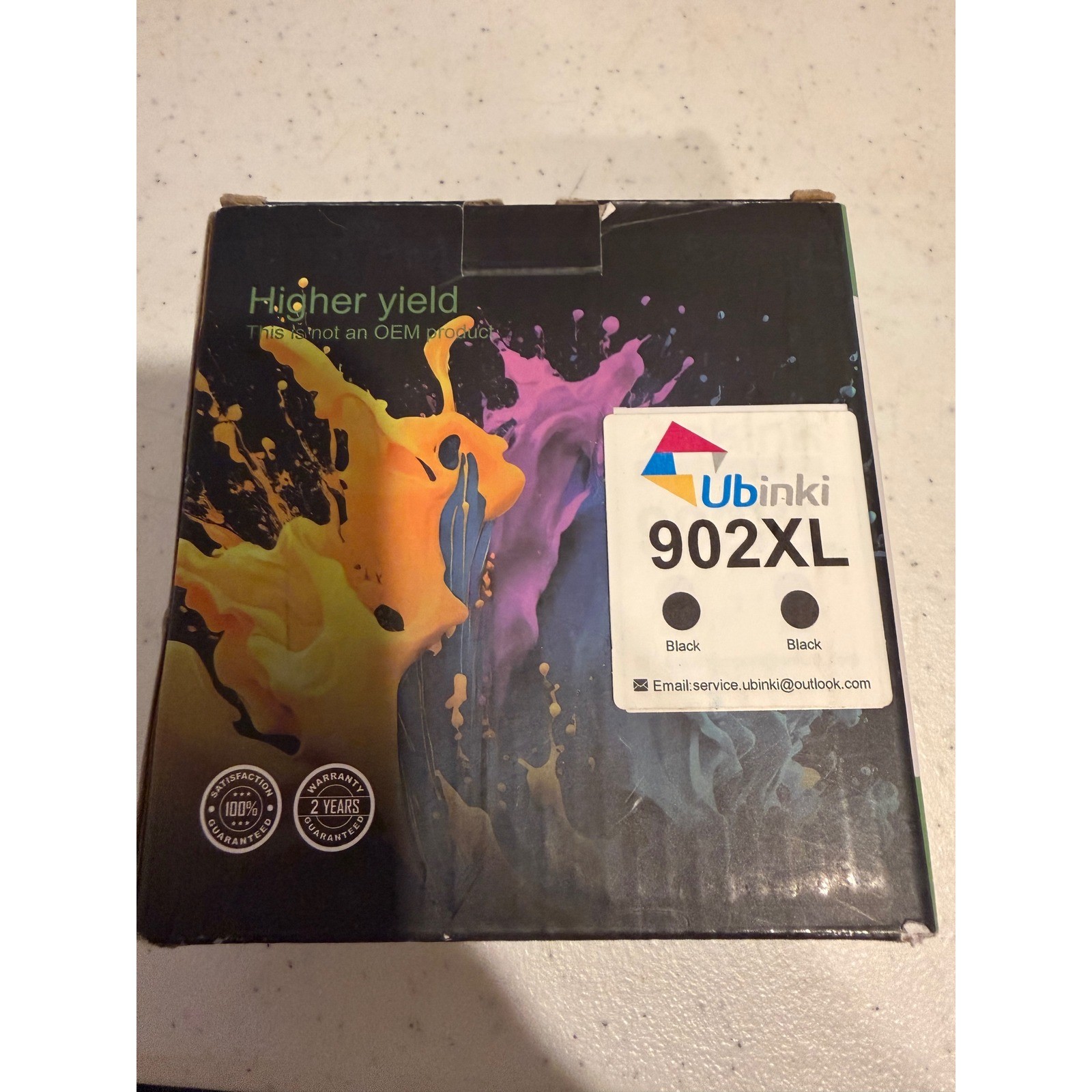 Ubinki 902XL Ink Cartridges 2-Pack Black New High Yield Replacement HP 902 XL