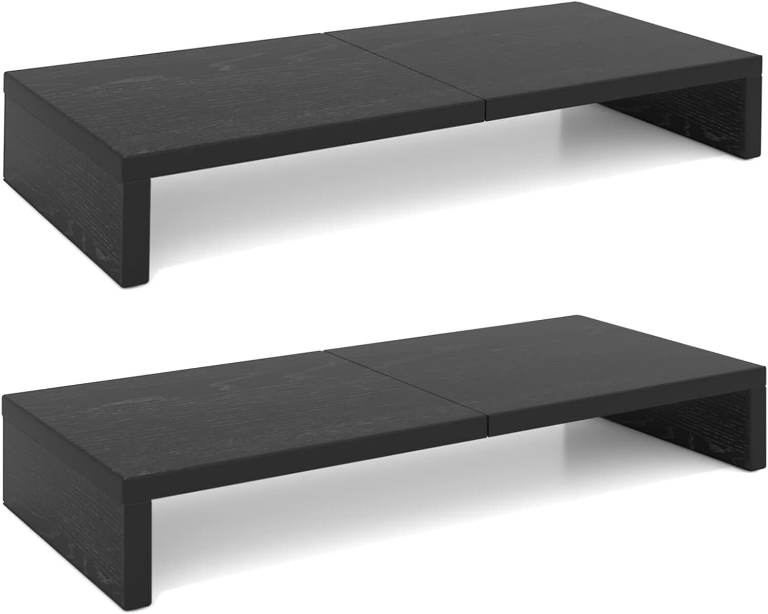 TEAMIX 2 Pack Monitor Stand Riser-20 inch, Wood 2 Pack-20 Black 