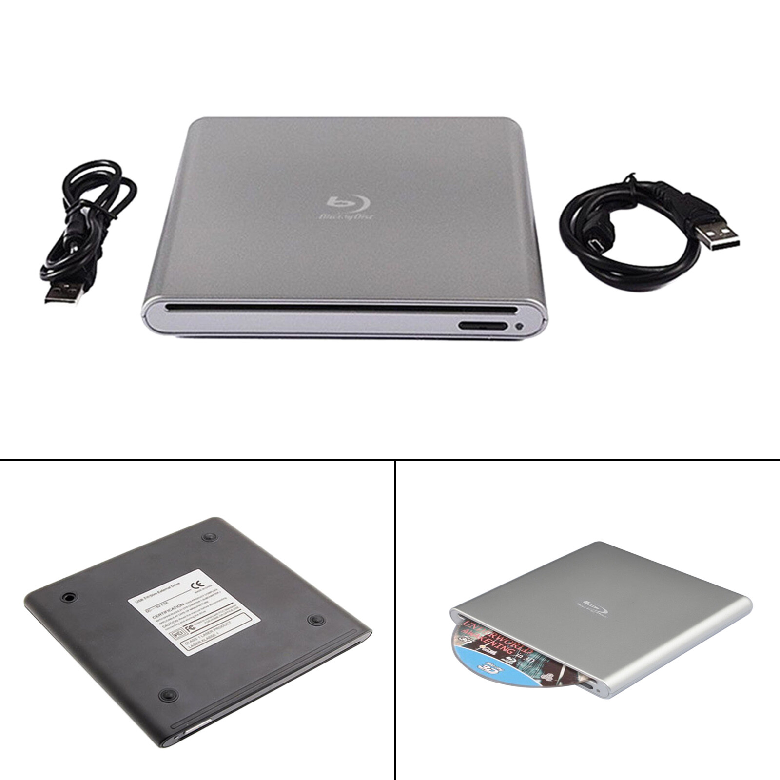 Genuine Burner External USB 3.0 Player BD DVD CD Recorder Cable Drive US