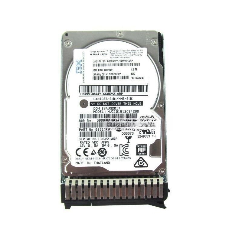 FOR IBM NEW 00E9961 00E9957 1.2TB 10K 2.5'' 12Gbs SAS P8 Power8 Hard Drive HDD