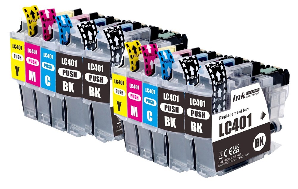 10 PK Premium Ink fits Brother Series LC401 MFC-J1010DW MFC-J1012DW MFC-J1170DW