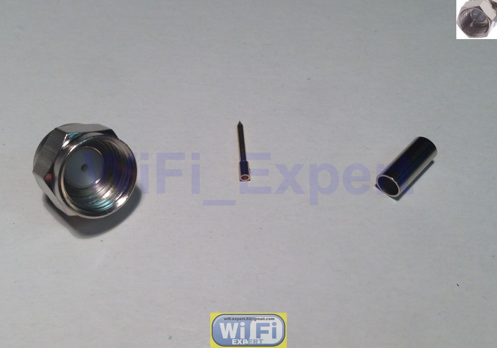 1 x Straight F TV Male Crimp for RG174 RG179 RG316 RG188 Coax Cable RF Connector