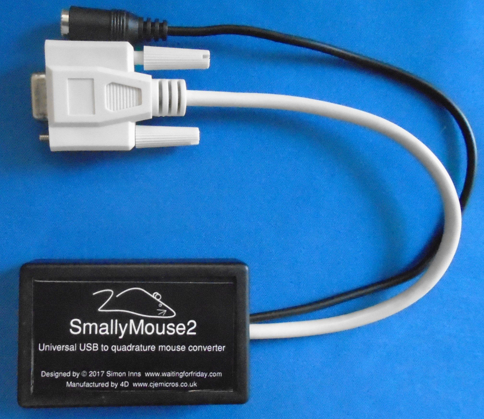 SmallyMouse2 Cased USB to Quadrature mouse interface for Atari ST