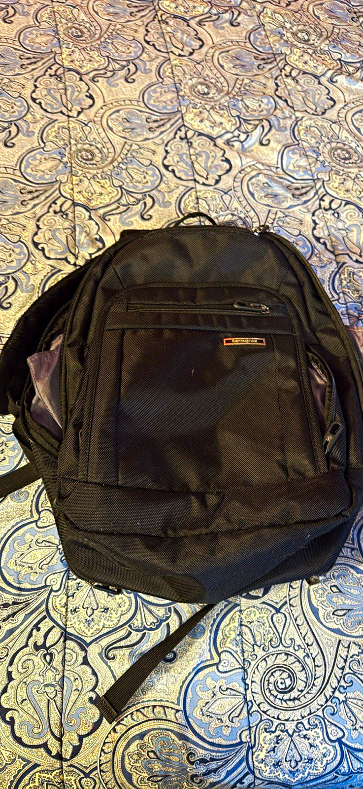 Samsonite Black Padded Laptop Backpack, Solid Pattern, Universal Compatible