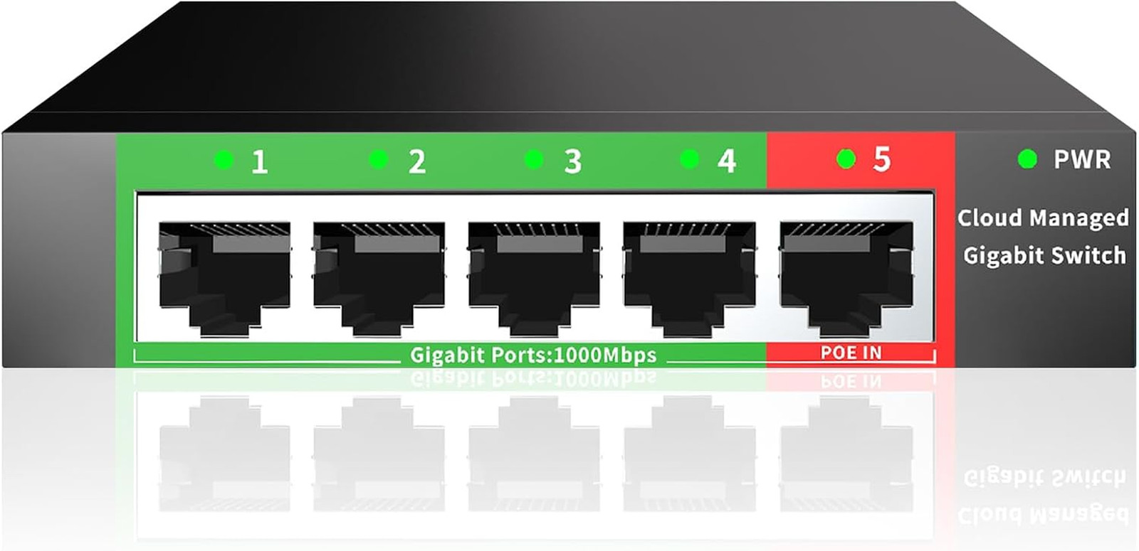 5-Port Gigabit Ethernet Switch | Smart Managed with Vlan/Qos | Plug