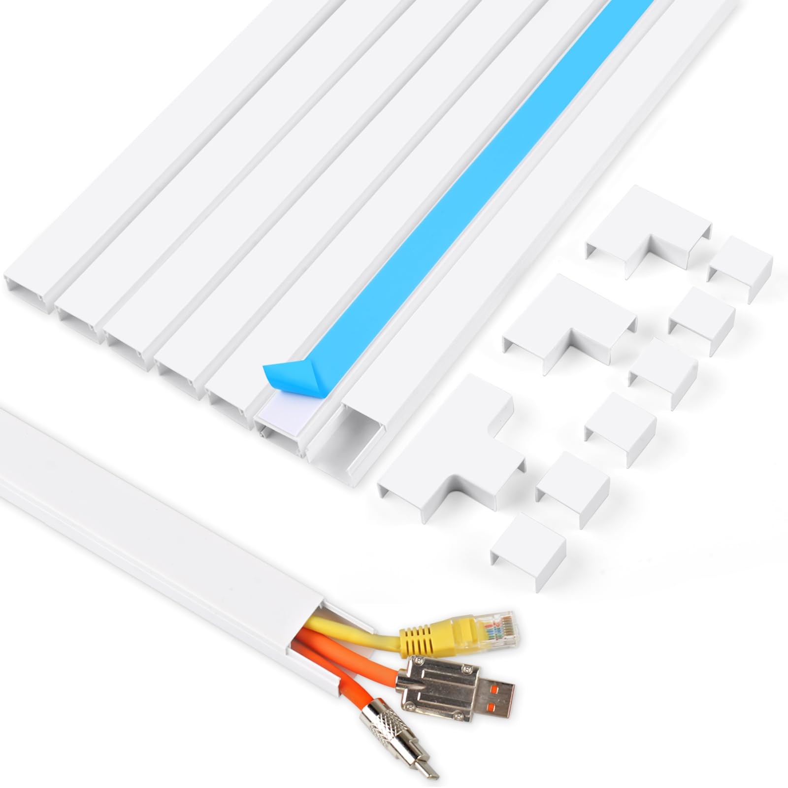 Cord Hider, 113.6in Cable Hider, Cord Covers for Wires on Wall, Wire Covers f...