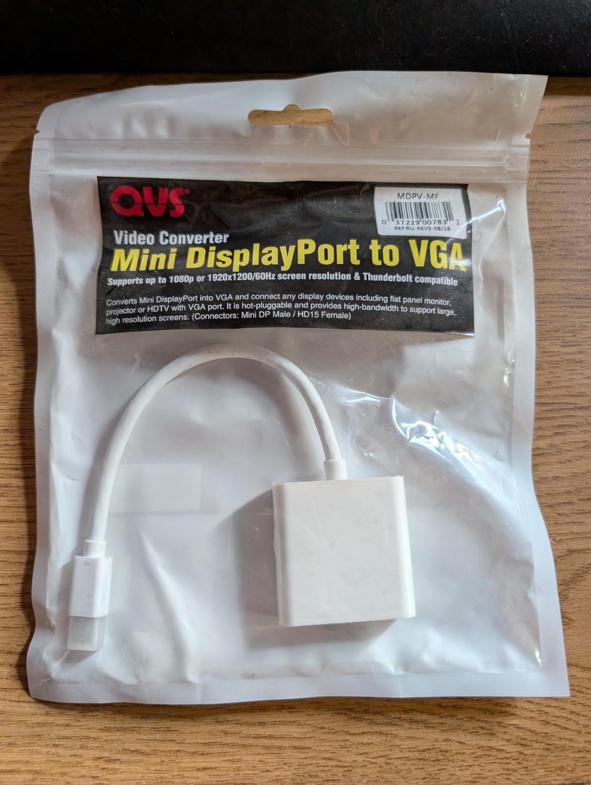 New QVS MDPV-MF MINI-DISPLAY PORT Thunder Bolt to VGA Video Converter