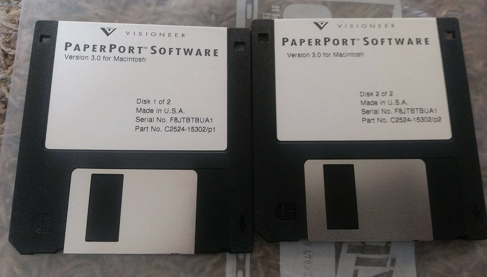 Paperport Software 3.0 Mac Floppy disk vintage 3.5