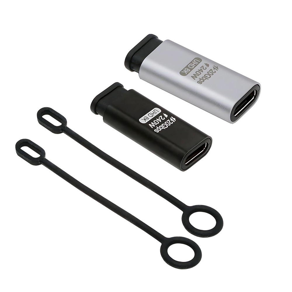 CY 2pcs/lot Type-C Reversible with Lanyard 240W 8K USB-C 20Gbps Female Adapter