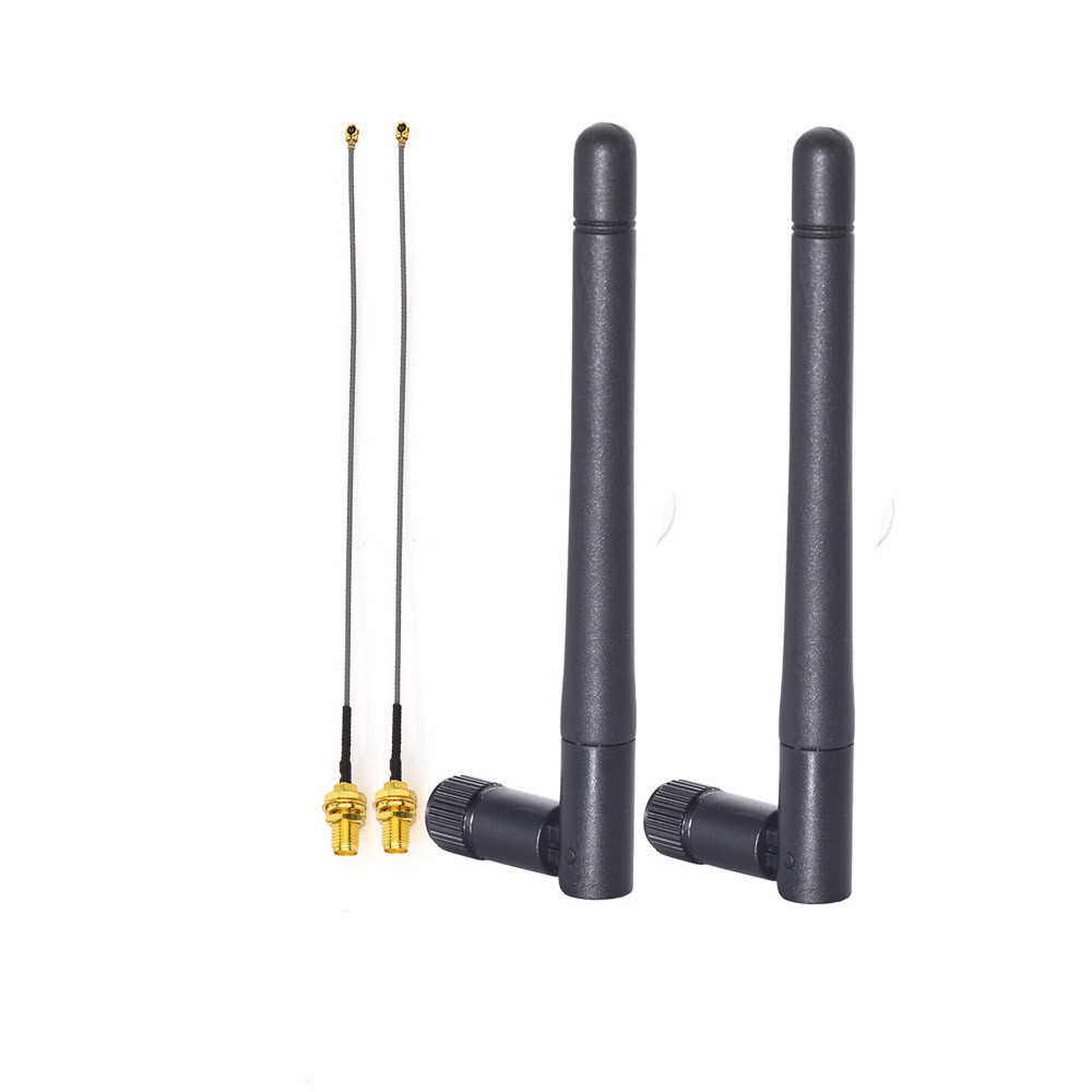 2pcs RP-SMA WIFI Antenna Dual Band 2.4GHz 5GHz 3dBi Antenna with IPX U.FL Cable