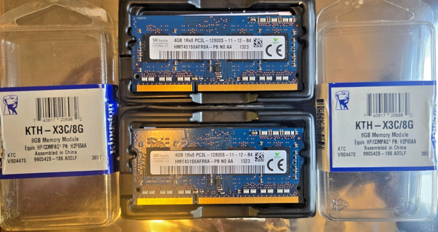 Kingston/Hynix 8GB SO-DIMM Kit (2x4GB)DDR3L 1600 PC3L-12800 1600MHZ | KTH-X3C/8G